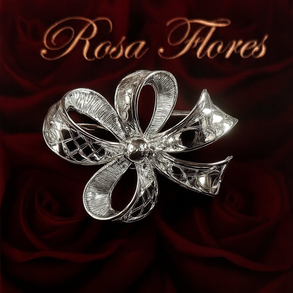 Silver Bow Brooch – Elegant Women’s Pin Jewelry for Jackets, Scarves & Dresses